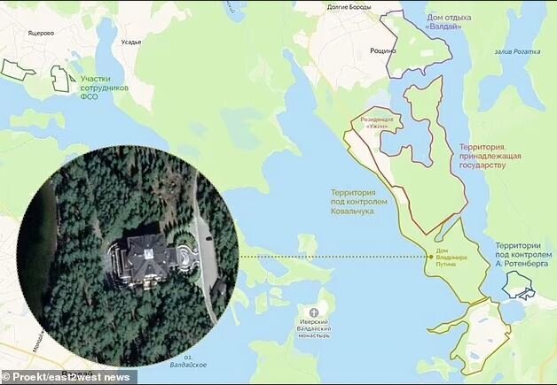 تصاویر | زندگی مخفیانه پوتین در قصر والدای در کنار همسر و فرزندان | سفر پوتین سفر به این مخفیگاه با قطار زرهی شخصی