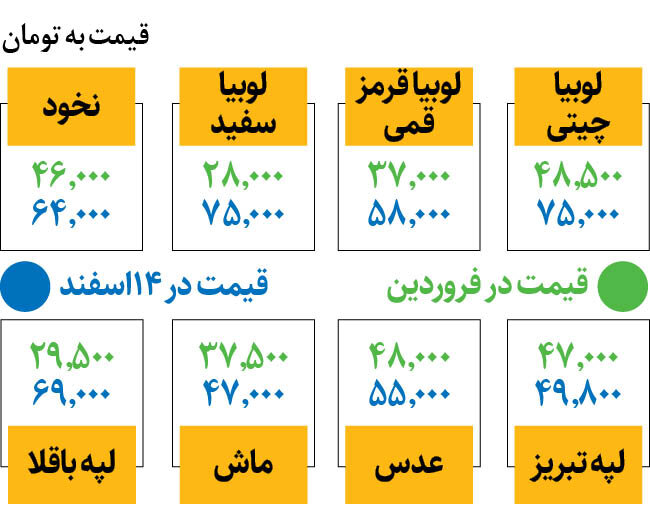 جدیدترین قیمت حبوبات در میادین | عدس، لپه، نخود و لوبیا کیلویی چند؟