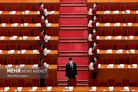 نظم قبل از جلسه افتتاحیه کنگره ملی خلق (NPC) در تالار بزرگ مردم در پکن - چین