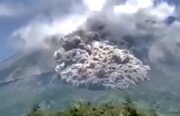 تصاویر آخرالزمانی از فوران یک آتشفشان | لحظه فوران وحشتناک آتشفشان کوه مراپی در اندونزی را ببینید