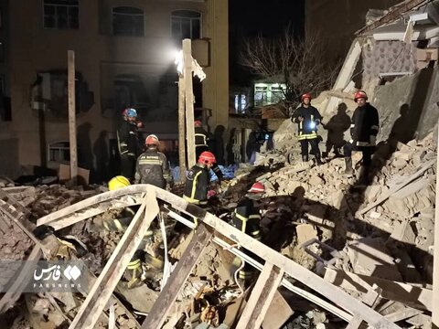تصاویر انفجار ساختمان در تبریز