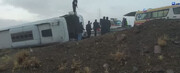 عکس | واژگونی اتوبوس در آزادراه زنجان - قزوین با ۲۹ مصدوم