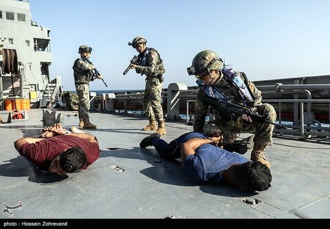 عملیات آزادسازی کشتی ربوده شده در رزمایش دریایی ۲۰۲۳