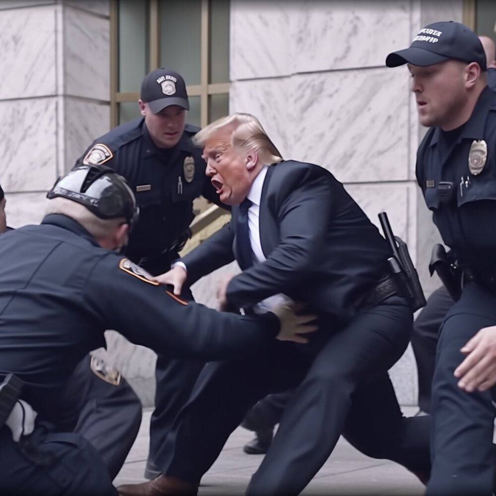 اولین تصاویر لحظه بازداشت دونالد ترامپ؛ تلاش ترامپ برای فرار | جنجالی که هوش مصنوعی ایجاد کرد!