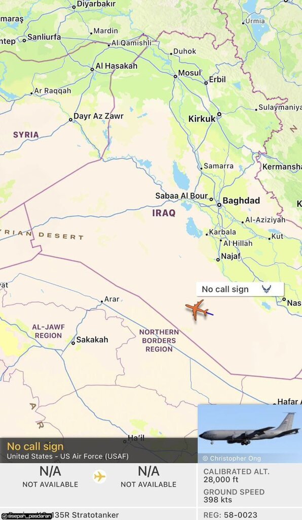 هواپیماهای شناسایی آمریکا در جنوب عراق در مرز با سوریه