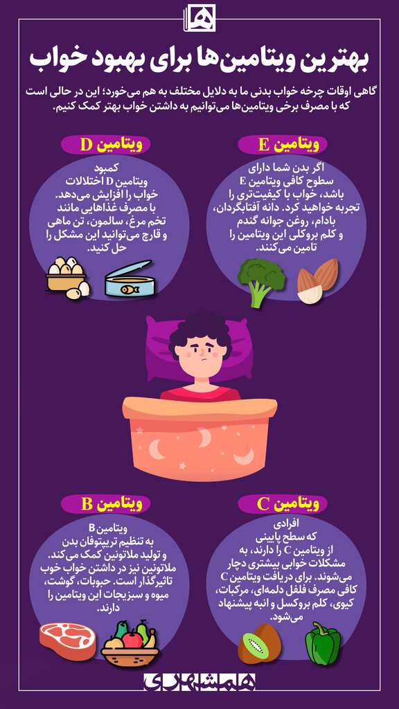 بهترین ویتامینها برای بهبود خواب | با این ویتامینها بیخوابی خود را درمان کنید