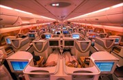 تصاویر مجلل ترین هواپیمای قاره پیمای ایرباس A۳۸۰ امارات | این هواپیما دو طبقه است