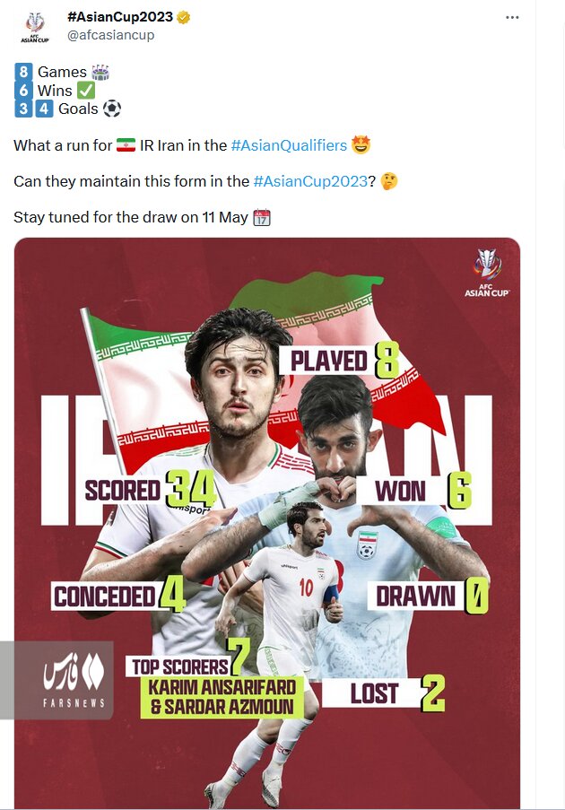 عکس | درخشش شاگردان قلعه‌نویی در جام ملت‌های آسیا؛ انتظار AFC از ایران با حضور ستاره‌ها