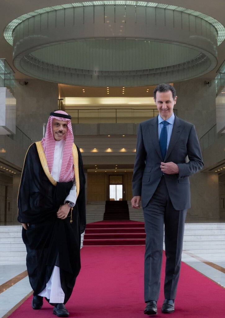 تصاویر دیدار وزیر خارجه سعودی با اسد | عربستان خواستار حفظ تمامیت ارضی سوریه است