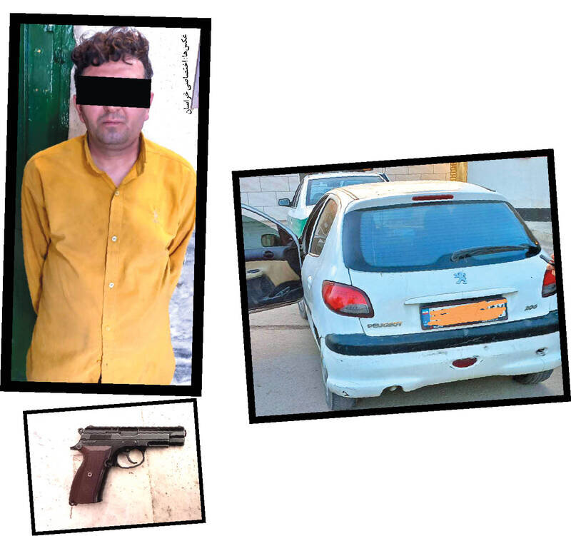 عکس | قاتل جسد مقتول را با پژو ۲۰۶ به کلانتری برد | قتل ناموسی با شلیک گلوله | انداختن قتل به گردن پدر