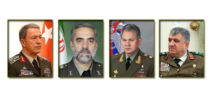 وزرای دفاع روسیه، ایران، ترکیه و سوریه