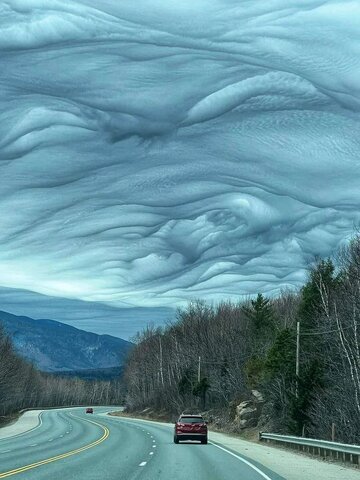ابرهای فوق العاده زیبای Undulatus Asperatus در نیوهمپشایر آمریکا