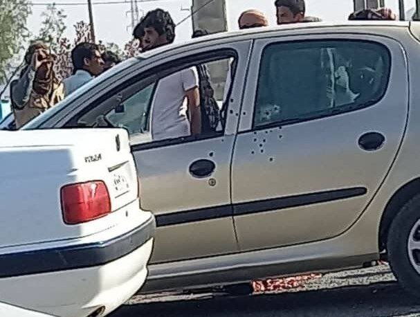 اولین تصویر رئیس پلیس آگاهی سراوان که امروز به شهادت رسید خودرو شهید سرگرد علیرضا شهرکی