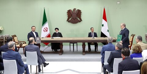 امضای برنامه جامع همکاری‌های راهبردی و بلندمدت ایران و سوریه و ۱۴ سند همکاری دیگر با حضور رئیسی و بشار اسد