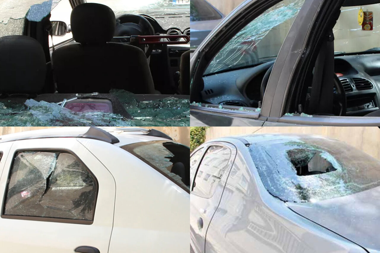 تخریب خودروها - شکستن شیشه خودرو - انتقام عاشقانه در پاسداران