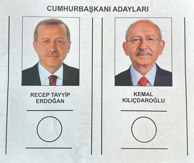 عکس | نمونه برگه رای انتخابات دور دوم ریاست جمهوری ترکیه