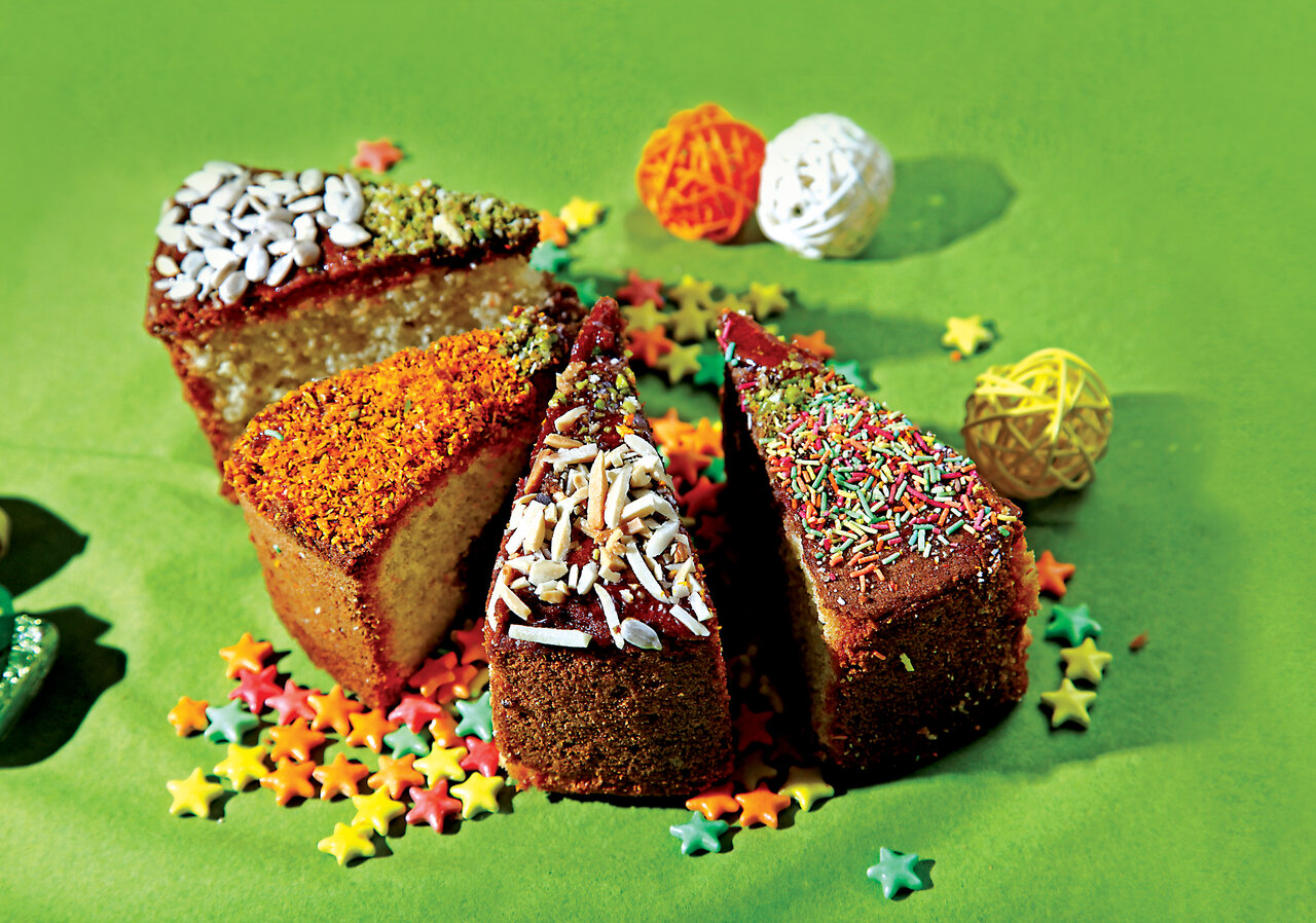 کیک دورنگ عسلی