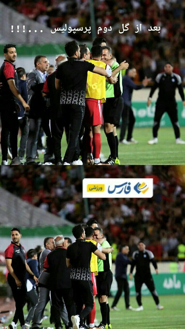 عکس جنجالی خورشیدی با پرسپولیسیها | ماجرای خنده داور دربی پس از جمله درگوشی آنالیزور سرخها!
