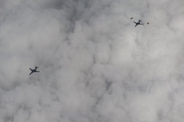 تصویر جنگنده‌های اسرائیلی در آسمان خلیج فارس | جنگنده‌ها بمب افکن‌های آمریکایی را اسکورت کردند