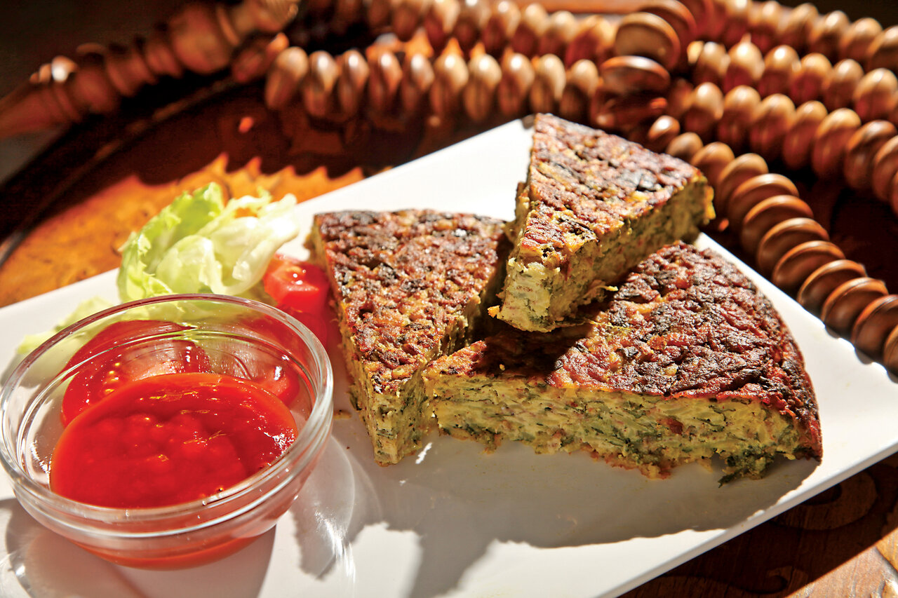 کوکوی اسفناج با گوشت