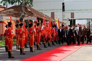 تصاویر نحوه استقبال مادورو از رئیسی در بدو ورود به کاخ ریاست‌ جمهوری ونزوئلا