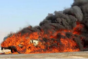 ببینید | آتش گرفتن وحشتناک یک خودرو در بزرگراه یادگار امام(ره)