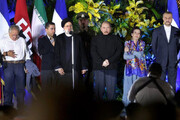ببینید | همخوانی سرود ملی جمهوری اسلامی ایران در نیکاراگوئه | طنین‌ نام سپهبد سلیمانی در آمریکای لاتین