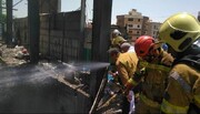 تصاویر لحظه نجات مصدومان حریق شمال غرب تهران