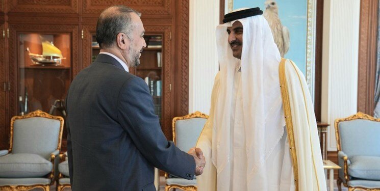 دیدار امیرعبداللهیان با امیر قطر، نخست‌وزیر و وزیر خارجه قطر