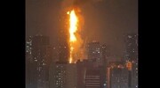 ببینید | آتش سوزی مهیب در یکی از آسمان‌خراش‌های امارات