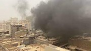 تصاویر آتش‌سوزی شدید در نزدیکی حرم امام حسین | شدت آتش سوزی را ببینید