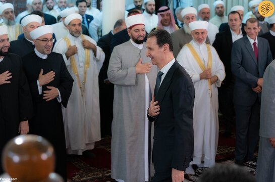 بشار اسد در نماز عید قربان