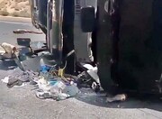 تصاویر تصادف وحشتناک در جاده ترکان - بوانات ؛ همه سرنشینان سواری کشته شدند! | وضعیت عجیب خودروها را ببینید
