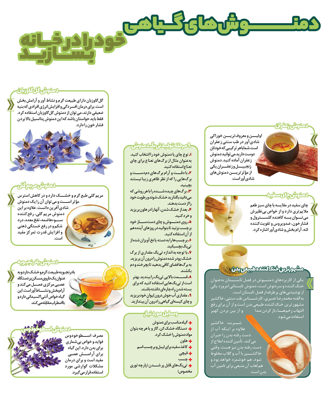 دمنوشهای گیاهی خود را در خانه بسازید