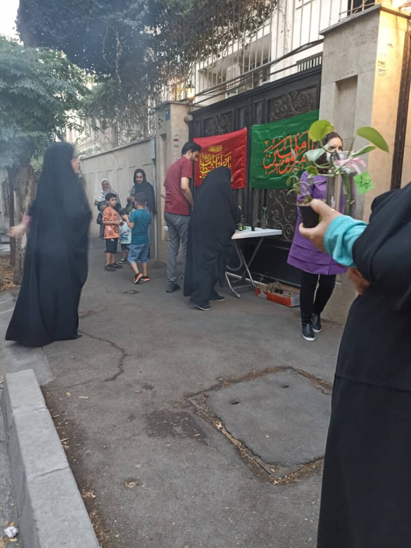 فیلم | گلدانهای اهدایی اهالی خیابان طوس در روز عید ولایت