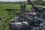 تصاویر لحظه انهدام تسلیحات نظامی اوکراین توسط مین‌های روسیه