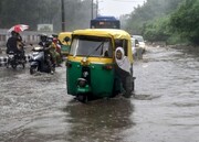 ببینید | وضعیت عجیب مردم و خیابان‌های دهلی نو پس از بارش سیل آسا