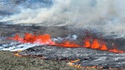 ببینید | فوران آتشفشان در پی وقوع زمین‌لرزه‌ها در جنوب غرب ایسلند