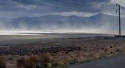ببینید | طوفان نمک بر فراز دریاچه ارومیه