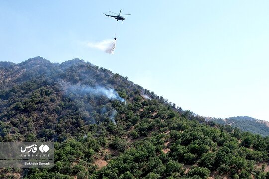 تصاویر هوایی آتش سوزی جنگل‌های مریوان