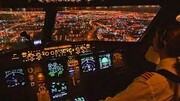 تصاویر زیبا از لحظه فرود یک هواپیما در فرودگاه کیش از کابین خلبان