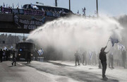 ببینید | حمله پلیس رژیم صهیونیستی به معترضان با ماشین‌های آب‌پاش