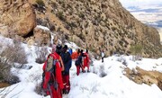 تصاویر لحظه نجات کوهنوردان در قله برفی گاوکشان