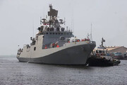 تصاویر پهلوگیری ناو رزمی نیروی دریایی هندوستان در بندرعباس