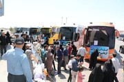 استقرار ۳۵۰ دستگاه اتوبوس در منطقه زرباطیه عراق برای اربعین | انتقال زائران تا این شهر