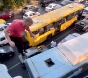 تصاویر حرکت غیراخلاقی شهروندی در تهران که راننده اتوبوس را سردرگم کرد!