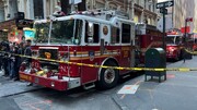 آسیب دیدگی آتش نشانان در آتش سوزی بزرگ نیویورک +فیلم
