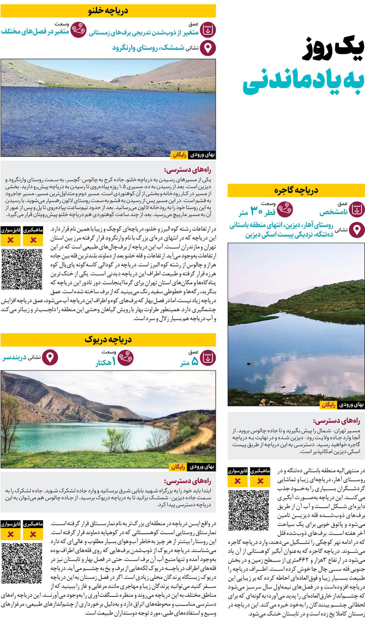 یک روز به یادماندنی کنار دریاچه ها