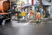 تصاویر عجیب بجنورد پس از باران سیل آسا | از شناور شدن خودروها تا زانوهای فرورفته در آب