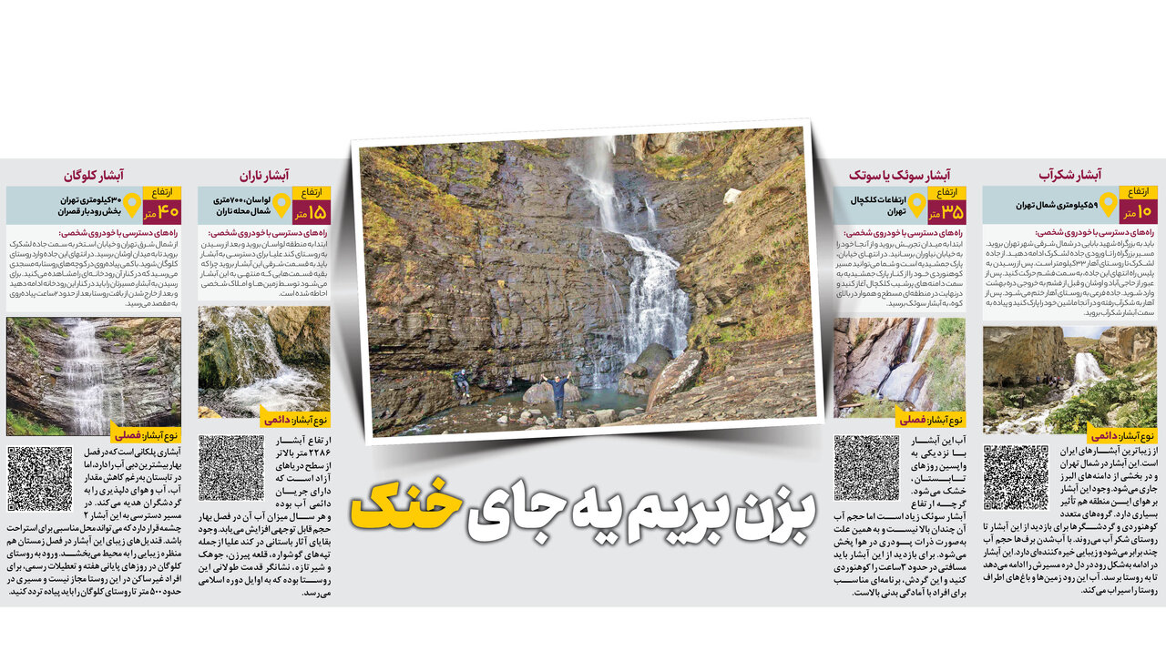 آبشارها مقصد گردشگری در روزهای گرم تابستان |دیدار با کبوترخان و چال مگس در شمال تهران